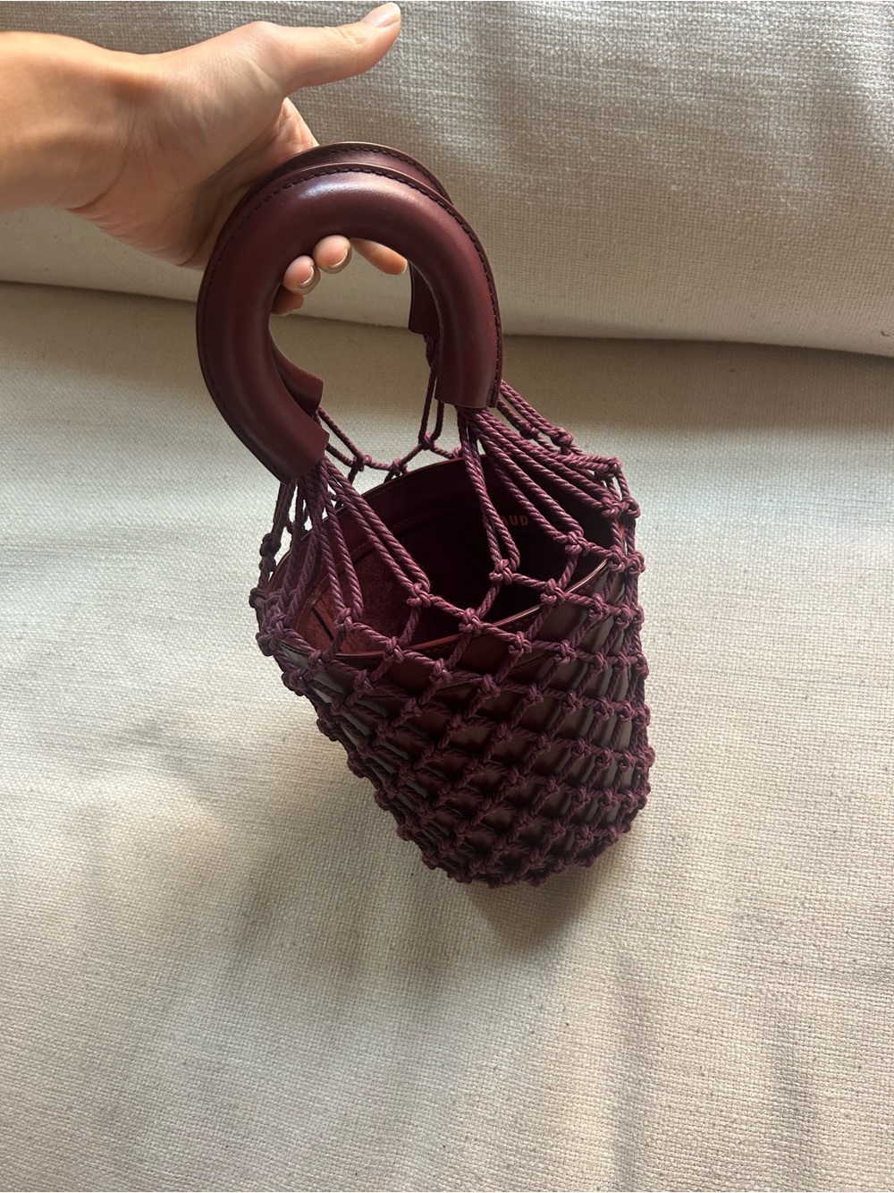 Staud Moreau Bucket Bag in Burgundy